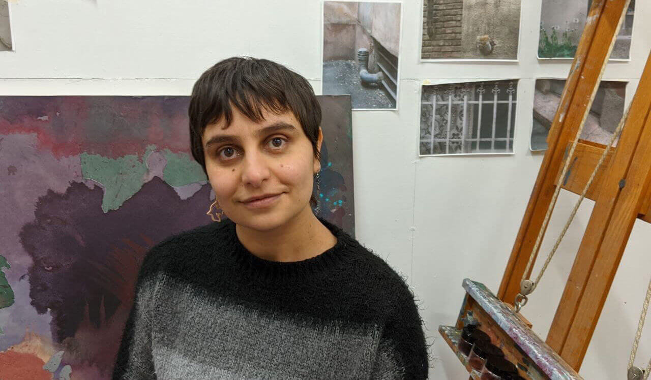Shahrbanoo Hamzeh in her studio.